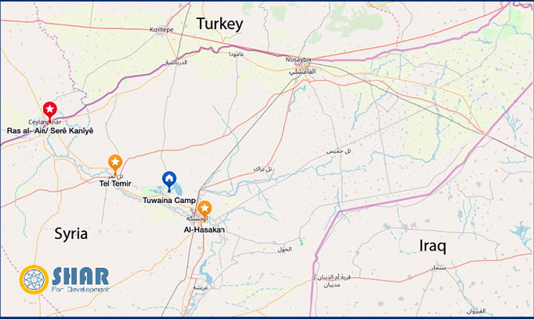 NES-Syria ,Al-Hasakah ,Al-Twaina camp location Camp coordinates: 36.576925, 40.625862